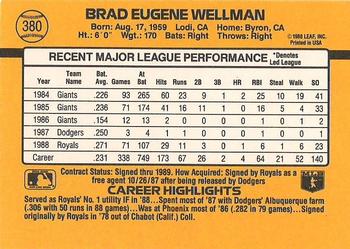 1989 Donruss #380 Brad Wellman Back