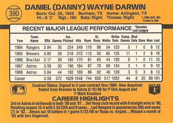 1989 Donruss #390 Danny Darwin Back
