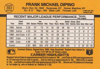 1989 Donruss #393 Frank DiPino Back