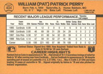 1989 Donruss #404 Pat Perry Back