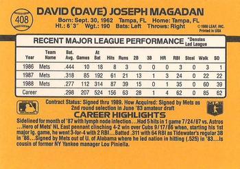 1989 Donruss #408 Dave Magadan Back
