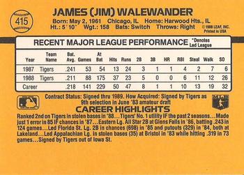 1989 Donruss #415 Jim Walewander Back