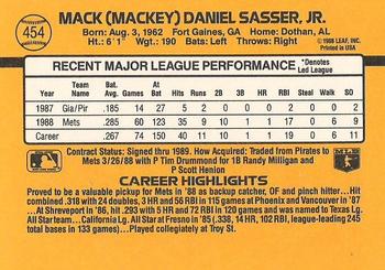 1989 Donruss #454 Mackey Sasser Back