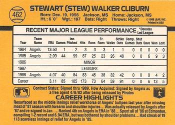 1989 Donruss #462 Stew Cliburn Back