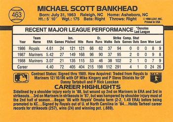 1989 Donruss #463 Scott Bankhead Back