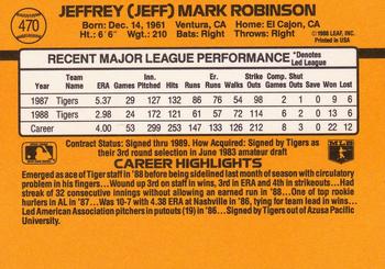 1989 Donruss #470 Jeff Robinson Back