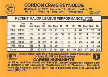 1989 Donruss #477 Craig Reynolds Back
