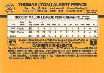 1989 Donruss #527 Tom Prince Back