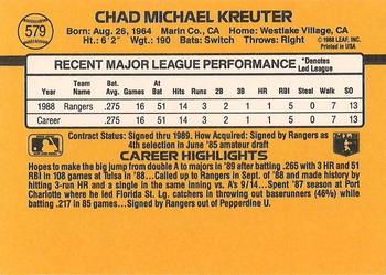 1989 Donruss #579 Chad Kreuter Back