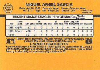 1989 Donruss #622 Miguel Garcia Back