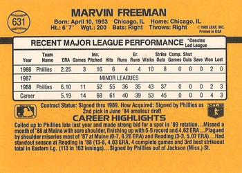 1989 Donruss #631 Marvin Freeman Back