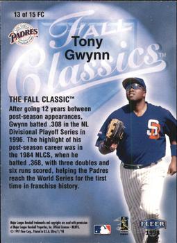 1998 Ultra - Fall Classics #13FC Tony Gwynn Back
