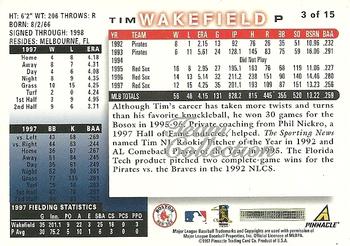 1998 Score Boston Red Sox #3 Tim Wakefield Back