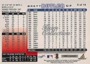 1998 Score Los Angeles Dodgers #5 Brett Butler Back