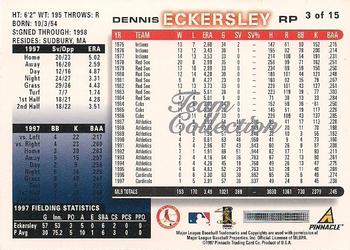 1998 Score St. Louis Cardinals #3 Dennis Eckersley Back