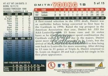 1998 Score St. Louis Cardinals #5 Dmitri Young Back