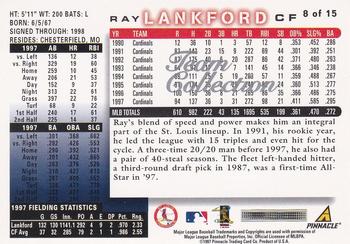 1998 Score St. Louis Cardinals #8 Ray Lankford Back