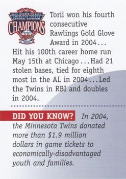 2005 Minnesota Twins A Ballpark for Minnesota #NNO Torii Hunter Back