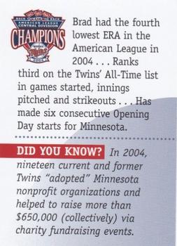 2005 Minnesota Twins A Ballpark for Minnesota #NNO Brad Radke Back
