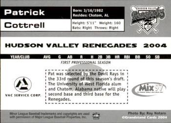 2004 Grandstand Hudson Valley Renegades #NNO Patrick Cottrell Back