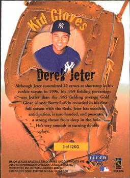 1998 Ultra - Kid Gloves #3KG Derek Jeter Back