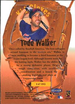 1998 Ultra - Kid Gloves #6KG Todd Walker Back
