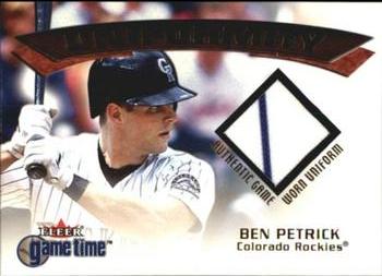 2001 Fleer Game Time - Uniformity #NNO Ben Petrick  Front