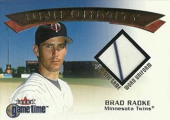 2001 Fleer Game Time - Uniformity #NNO Brad Radke  Front