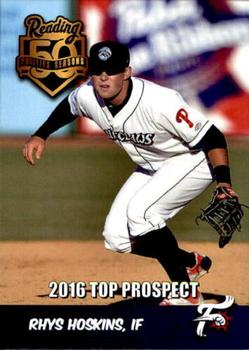 2016 Choice Reading Fightin Phils Prospects #NNO Rhys Hoskins Front