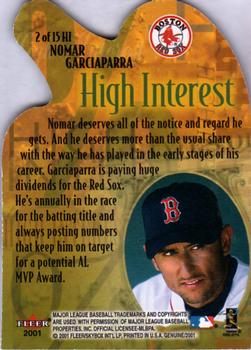 2001 Fleer Genuine - High Interest #2HI Nomar Garciaparra  Back