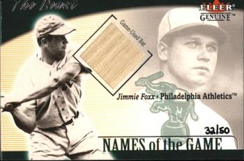 2001 Fleer Genuine - Names of the Game #NNO Jimmie Foxx Front