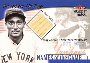 2001 Fleer Genuine - Names of the Game #NNO Tony Lazzeri Front