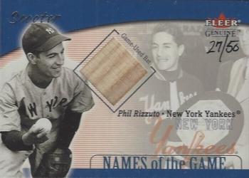 2001 Fleer Genuine - Names of the Game #NNO Phil Rizzuto Front