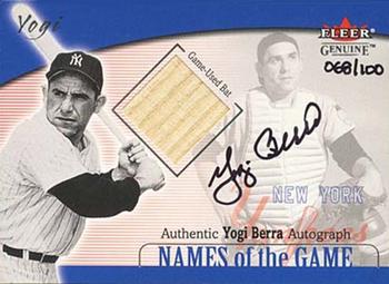2001 Fleer Genuine - Names of the Game Autographs #NNO Yogi Berra Front