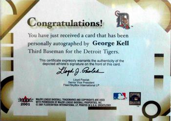 2001 Fleer Greats of the Game - Autographs #NNO George Kell Back