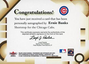 2001 Fleer Greats of the Game - Autographs #NNO Ernie Banks Back
