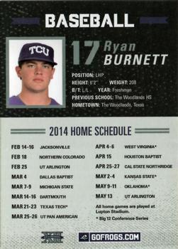 2014 TCU Horned Frogs Schedule Cards #NNO Ryan Burnett Back