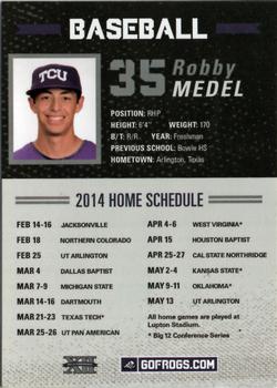 2014 TCU Horned Frogs Schedule Cards #NNO Robby Medel Back