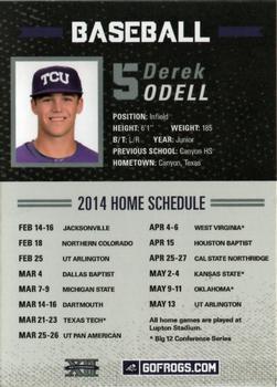 2014 TCU Horned Frogs Schedule Cards #NNO Derek Odell Back