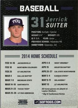 2014 TCU Horned Frogs Schedule Cards #NNO Jerrick Suiter Back