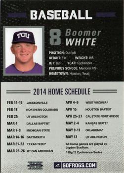 2014 TCU Horned Frogs Schedule Cards #NNO Boomer White Back
