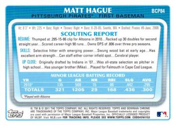 2011 Bowman - Chrome Prospect Autographs #BCP84 Matt Hague Back