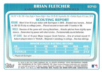 2011 Bowman - Chrome Prospect Autographs #BCP103 Brian Fletcher Back