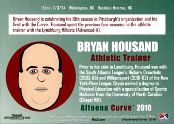 2010 Grandstand Altoona Curve #NNO Bryan Housand Back