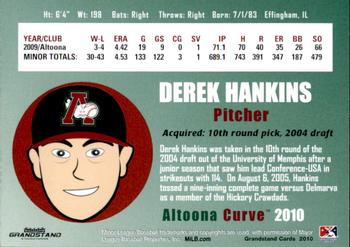 2010 Grandstand Altoona Curve #NNO Derek Hankins Back