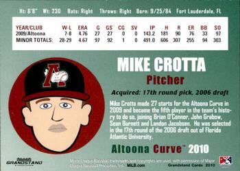 2010 Grandstand Altoona Curve #NNO Mike Crotta Back