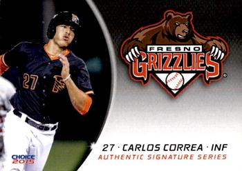 2015 Choice Fresno Grizzlies #05 Carlos Correa Front