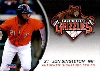 2015 Choice Fresno Grizzlies #21 Jon Singleton Front
