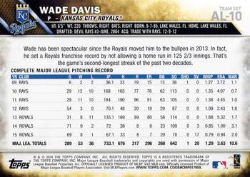 2016 Topps American League Standouts #AL-10 Wade Davis Back