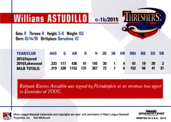 2015 Grandstand Clearwater Threshers #NNO Willians Astudillo Back